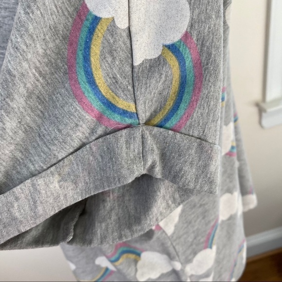 ASOS rainbow cloud print cap sleeve top size Medium - Picture 3 of 8